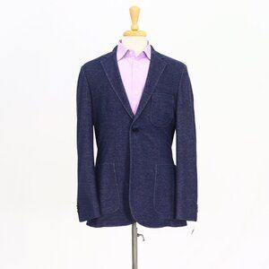 James Campbell 40R Blue Blazer Sport Coat Jacket 2-Button Solid T431